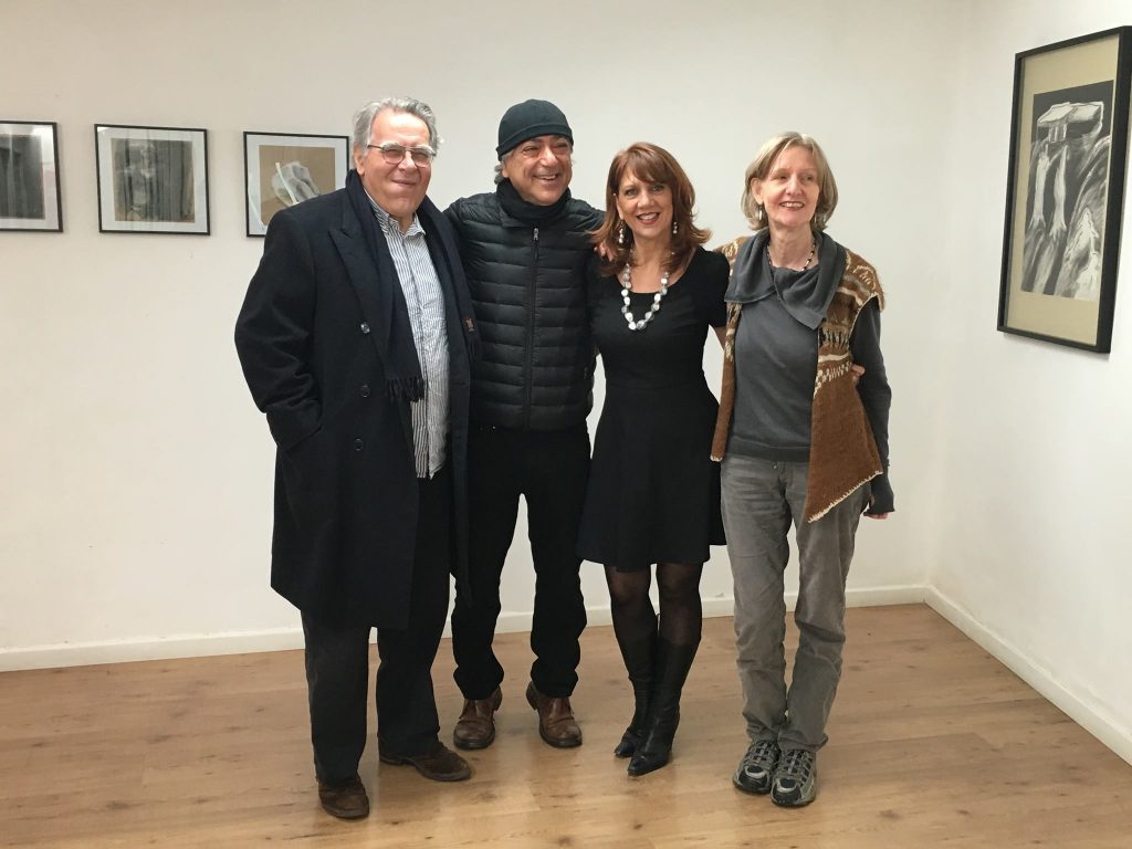 Con Dorino Iemmi, Ali Farazhad e Monika Wolf all'inaugurazione della mostra " Tre", Galleria Ostrakon, Milano 2016 
