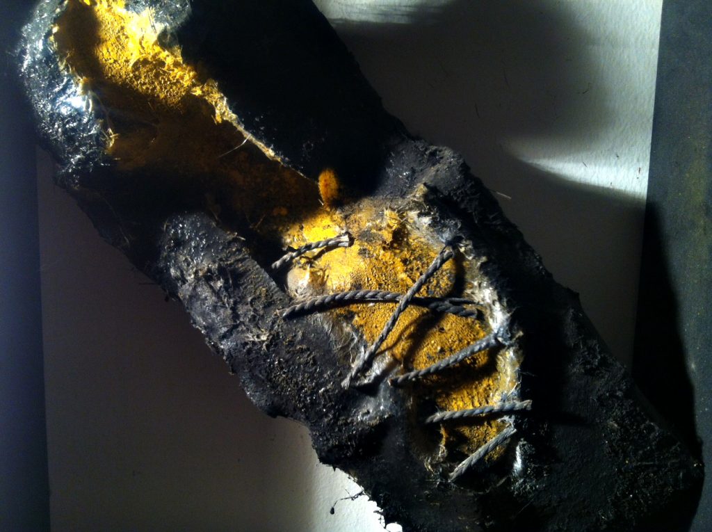 "wound" Resins, rope and pigments