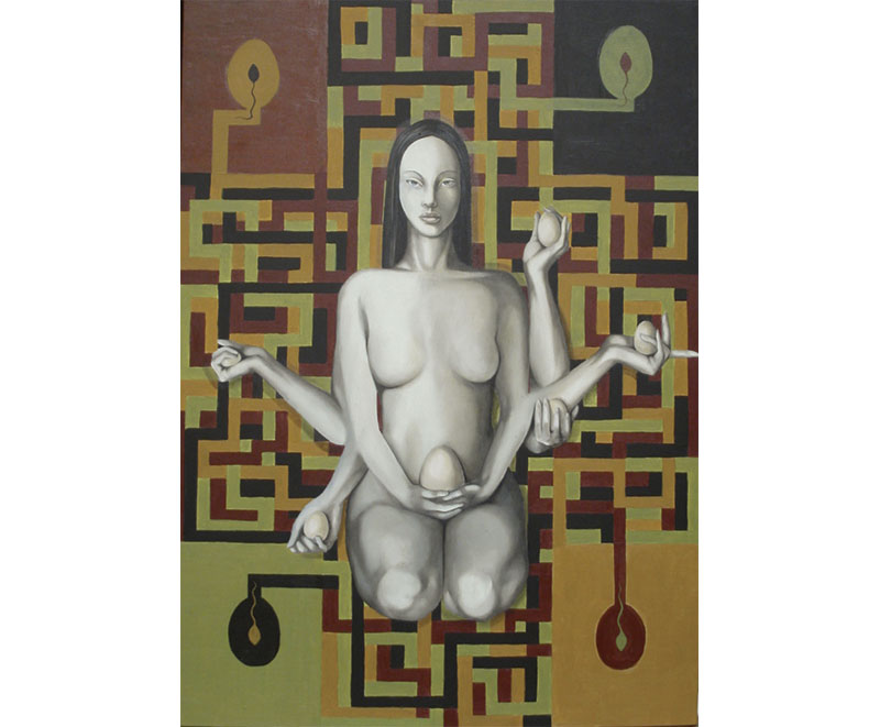 “Ovolution” 2006, oil on canvas cm. 50x70